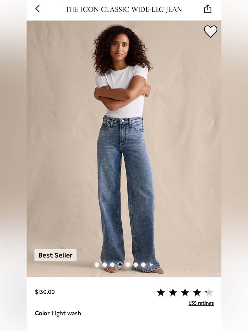 Banana Republic Icon Classic Wide Leg Jean